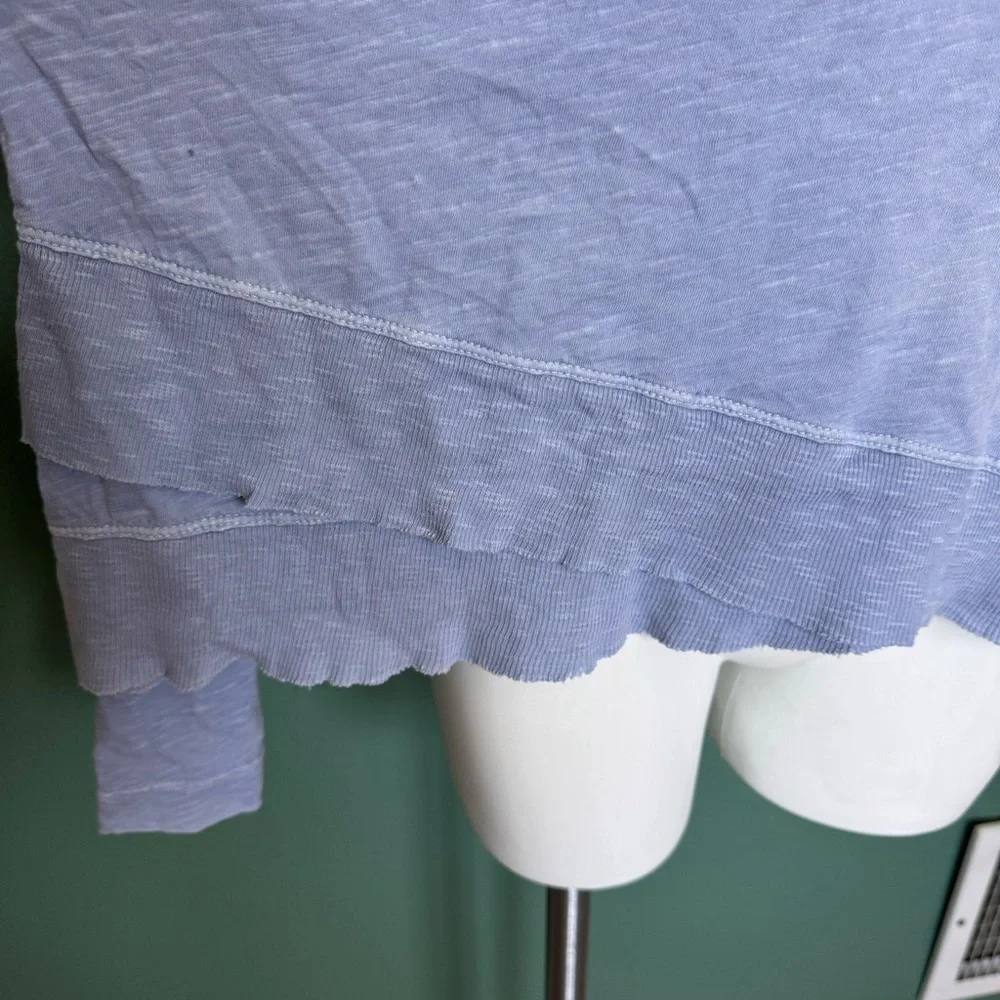 Wilt Made In USA Medium Light Dusty Blue Shirt Long Sleeve Flowy Tiered Top - Picture 4 of 8